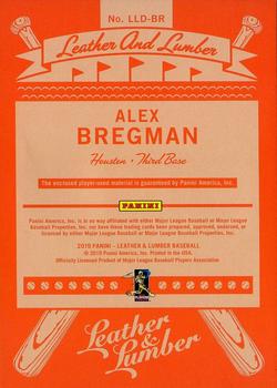 2019 Panini Leather & Lumber - Leather and Lumber Dual Jersey #LLD-BR Alex Bregman Back