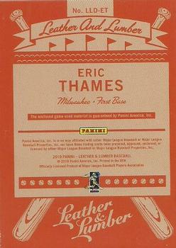 2019 Panini Leather & Lumber - Leather and Lumber Dual Jersey #LLD-ET Eric Thames Back