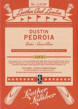 2019 Panini Leather & Lumber - Leather and Lumber Dual Jersey-Bat #LLD-DP Dustin Pedroia Back