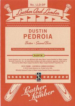 2019 Panini Leather & Lumber - Leather and Lumber Dual Jersey-Glove #LLD-DP Dustin Pedroia Back