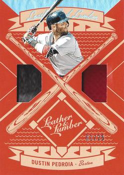 2019 Panini Leather & Lumber - Leather and Lumber Dual Jersey-Glove #LLD-DP Dustin Pedroia Front