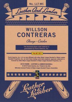 2019 Panini Leather & Lumber - Leather and Lumber Triple Relics-Jerseys #LLT-WC Willson Contreras Back
