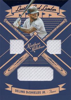 2019 Panini Leather & Lumber - Leather and Lumber Triple Relics-Jerseys #LLT-DD Delino DeShields Jr. Front
