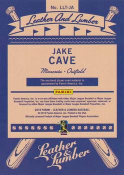 2019 Panini Leather & Lumber - Leather and Lumber Triple Relics-Jerseys #LLT-JA Jake Cave Back