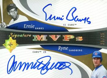 2005 UD Ultimate Signature Edition - MVPs Dual Autograph #MVP-BS Ernie Banks / Ryne Sandberg Front