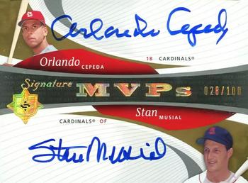 2005 UD Ultimate Signature Edition - MVPs Dual Autograph #MVP-CM Orlando Cepeda / Stan Musial Front