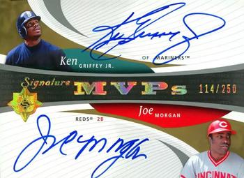 2005 UD Ultimate Signature Edition - MVPs Dual Autograph #MVP-GM Ken Griffey Jr. / Joe Morgan Front