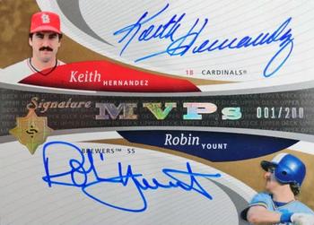 2005 UD Ultimate Signature Edition - MVPs Dual Autograph #MVP-HY Keith Hernandez / Robin Yount Front