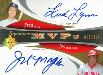 2005 UD Ultimate Signature Edition - MVPs Dual Autograph #MVP-LM Fred Lynn / Joe Morgan Front