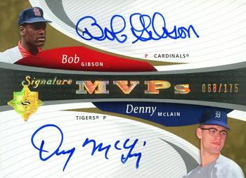 2005 UD Ultimate Signature Edition - MVPs Dual Autograph #MVP-MG Bob Gibson / Denny McLain Front