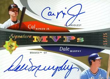2005 UD Ultimate Signature Edition - MVPs Dual Autograph #MVP-RM Cal Ripken Jr. / Dale Murphy Front