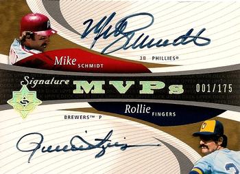 2005 UD Ultimate Signature Edition - MVPs Dual Autograph #MVP-SF Mike Schmidt / Rollie Fingers Front