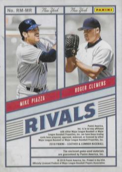 2019 Panini Leather & Lumber - Rivals Materials Holo Silver #RM-MR Mike Piazza / Roger Clemens Back