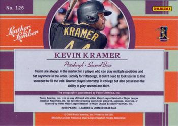 2019 Panini Leather & Lumber - Rookie Leather Signatures #126 Kevin Kramer Back