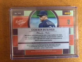 2019 Panini Leather & Lumber - Rookie Leather Signatures Black and Gold #123 Corbin Burnes Back