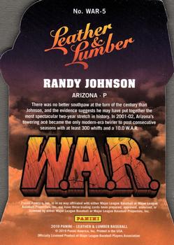 2019 Panini Leather & Lumber - W.A.R. #WAR-5 Randy Johnson Back