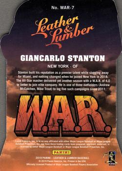 2019 Panini Leather & Lumber - W.A.R. #WAR-7 Giancarlo Stanton Back