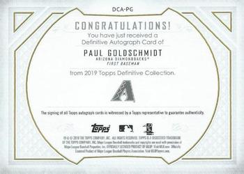 2019 Topps Definitive Collection - Definitive Autograph Collection #DCA-PG Paul Goldschmidt Back