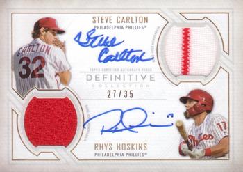 2019 Topps Definitive Collection - Dual Autograph Relic Collection #DAR-RC Rhys Hoskins / Steve Carlton Front