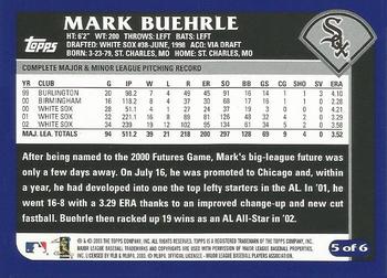 2003 Topps All-Star Futures #5 Mark Buehrle Back