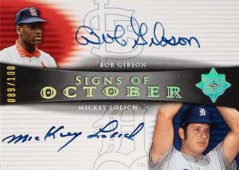 2005 UD Ultimate Signature Edition - Signs of October Dual Autograph #OCT-GL Bob Gibson / Mickey Lolich Front