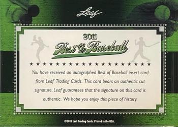 2011 Leaf Best of Baseball Cut Signatures #NNO Jimmy Carter Back