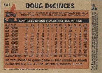 2002 Topps Angels 1982 Commemorative #3 Doug DeCinces Back