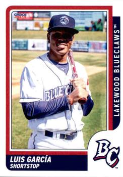 2019 Choice Lakewood BlueClaws #6 Luis Garcia Front