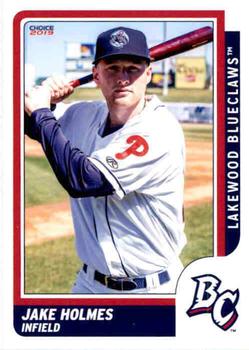 2019 Choice Lakewood BlueClaws #10 Jake Holmes Front