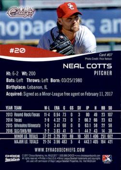 2017 Choice Syracuse Chiefs #07 Neal Cotts Back