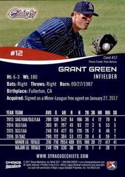 2017 Choice Syracuse Chiefs #12 Grant Green Back