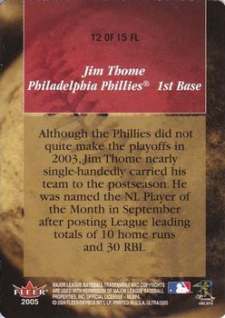2005 Ultra - Follow the Leader Die Cut #12FL Jim Thome Back