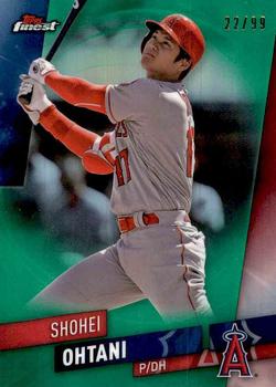 2019 Finest - Green Refractor #100 Shohei Ohtani Front