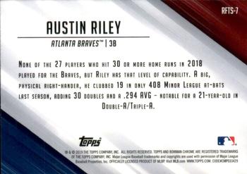 2019 Bowman - Ready for the Show Mojo Refractors #RFTS-7 Austin Riley Back