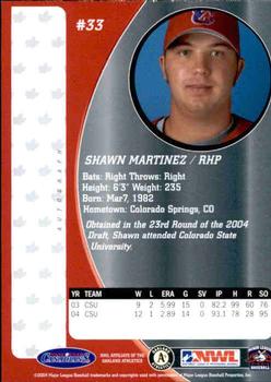 2004 Vancouver Canadians #NNO Shawn Martinez Back