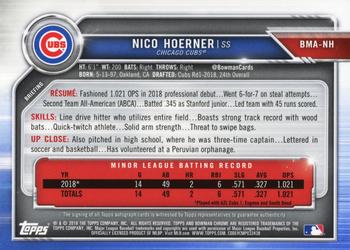 2019 Bowman - Autographs Mojo #BMA-NH Nico Hoerner Back
