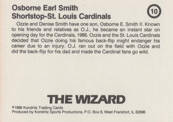 1986 Kondritz Ozzie Smith (unlicensed) #10 Ozzie Smith / O.J. Smith Back