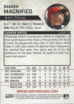 2018 Choice Indianapolis Indians #13 Damien Magnifico Back