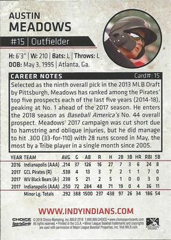 2018 Choice Indianapolis Indians #15 Austin Meadows Back