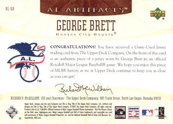 2005 Upper Deck Artifacts - AL/NL Artifacts #AL-GB George Brett Back
