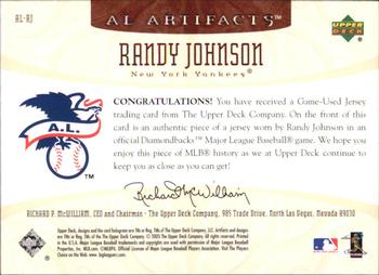 2005 Upper Deck Artifacts - AL/NL Artifacts #AL-RJ Randy Johnson Back