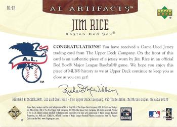 2005 Upper Deck Artifacts - AL/NL Artifacts Rainbow #AL-JRA Jim Rice Back