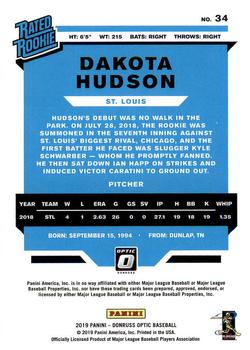 2019 Donruss Optic #34 Dakota Hudson Back