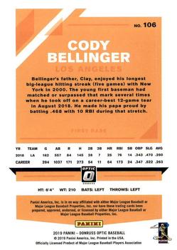 2019 Donruss Optic #106 Cody Bellinger Back