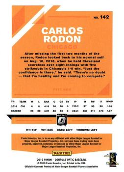 2019 Donruss Optic #142 Carlos Rodon Back