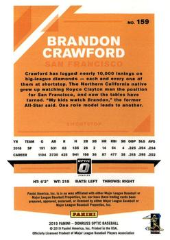 2019 Donruss Optic #159 Brandon Crawford Back