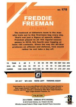 2019 Donruss Optic #175 Freddie Freeman Back