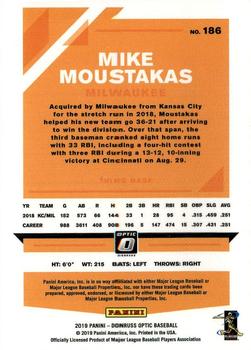 2019 Donruss Optic #186 Mike Moustakas Back