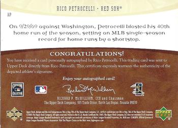 2005 Upper Deck Artifacts - Auto Facts #RP Rico Petrocelli Back