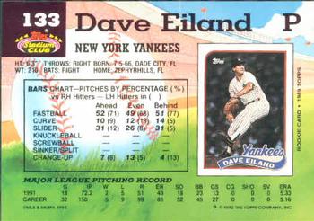 1992 Stadium Club #133 Dave Eiland Back